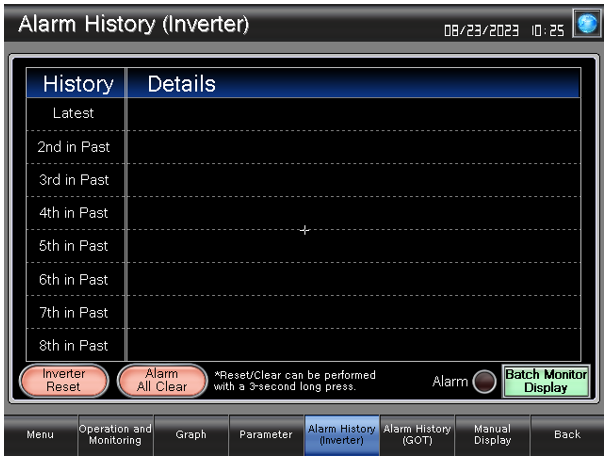 Screens for Alarm History