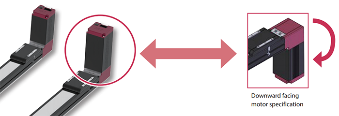 ELECYLINDER Downward facing motor specification