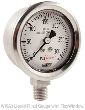WIKAs liquid-filled gauge with FlexWindow