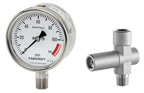 Ashcroft T6500 Pressure Gauge with Overpressure Option with Pressure Limiting Valve